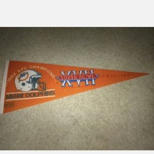 Vintage DOLPHINS Super Bowl XVII 17 NFL helmet football PENNANT Tagovailoa Hill
